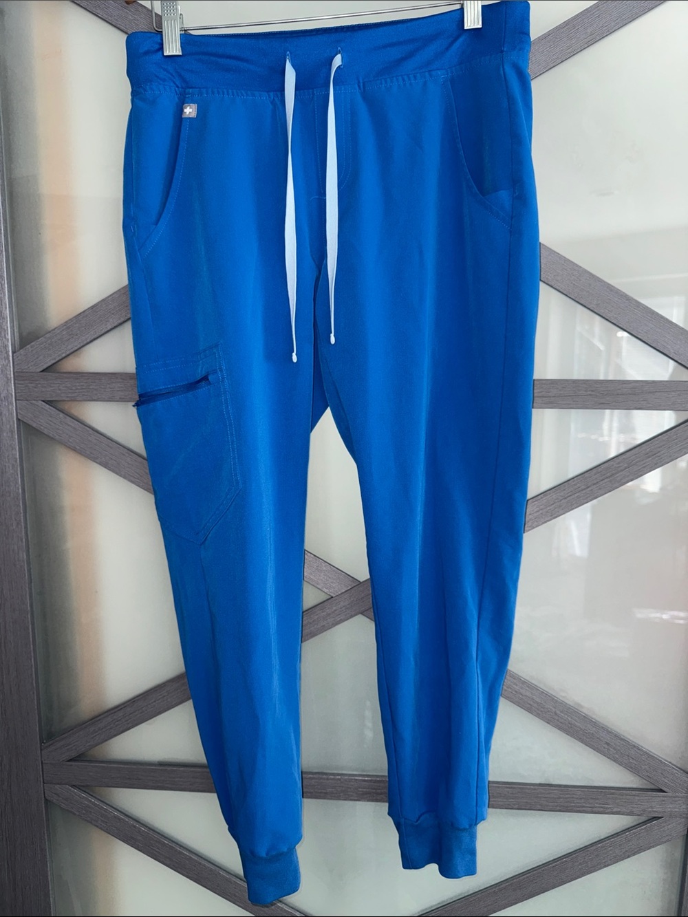 FIGS Zamora Jogger Scrub Pants Womens Small Bright Blue Technical Collection